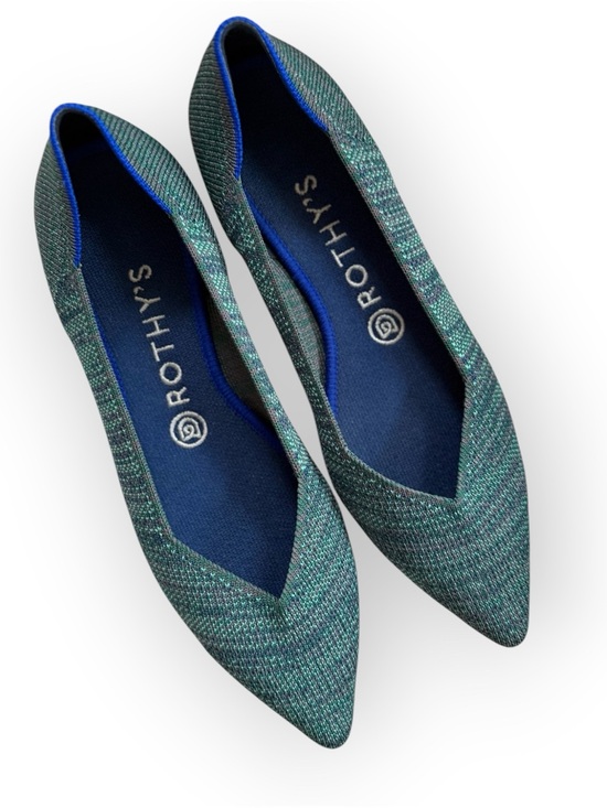 Rothy's Shoes - Rothy's "The Point" flats in the Aqua Heather colorway retired